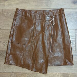 Venti6 faux leather asymmetrical mini skirt M